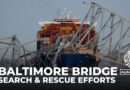 Search and rescue efforts suspended for six people following Baltimore bridge collapse