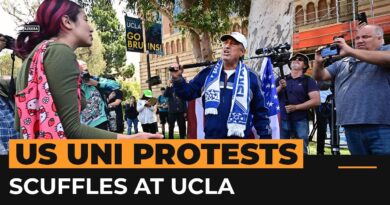Confrontations between rival protesters at UCLA over Gaza war | AJ #shorts