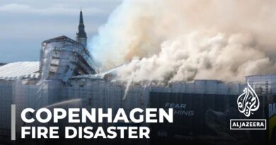 Fire engulfs iconic stock exchange building in Denmark’s Copenhagen