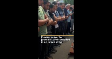 Funeral held for Gaza journalist and his son, who were killed in an Israeli strike | AJ #shorts