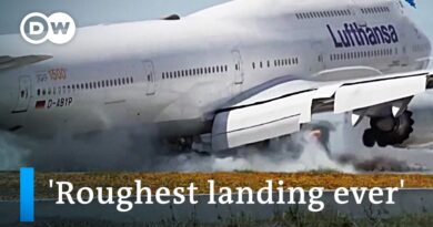 Livestream records Boeing 747 ‘roughest ever’ touch-and-go landing | DW News