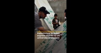 Palestinians in Rafah express thanks to US university protesters | AJ #shorts