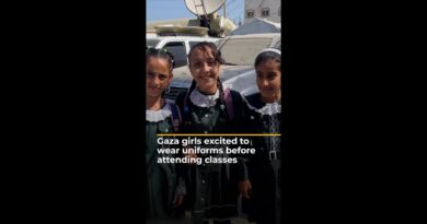 Gaza girls excited to wear uniforms before attending classes | AJ #shorts