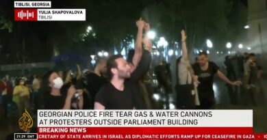 Georgian police fire tear gas and water cannons at protesters outside Parliament building