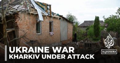 Impact of a Russian strike on a village in Ukraine