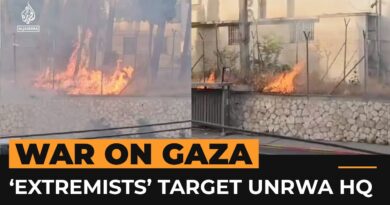 ‘Israeli extremists’ set fire to UNRWA HQ in occupied East Jerusalem | AJ #shorts