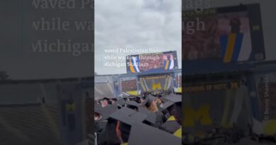 Pro-Palestinian protesters disrupt ceremony at Michigan Stadium | DW Shorts