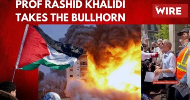 Prof Rashid Khalidi takes the bullhorn