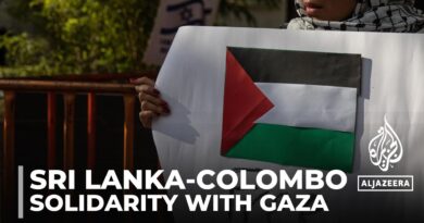 Protesters have gathered in Colombo in a show of solidarity with Palestinians in Gaza