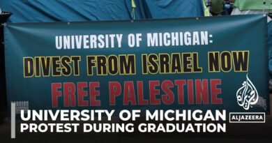 Protests against Israel’s war on Gaza briefly disrupt University of Michigan graduation