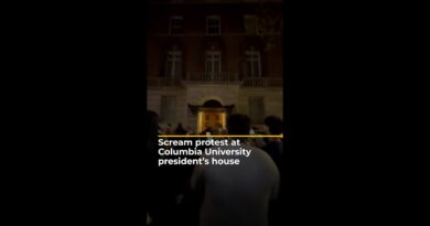 Scream protest at Columbia University president’s house | AJ #shorts