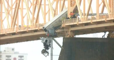 Tractor Trailer Dangled Over Bridge