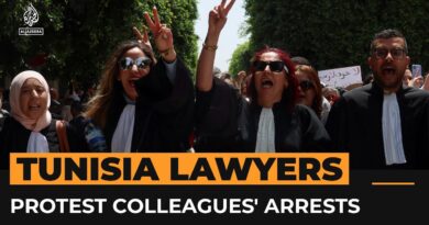 Tunisian lawyers protest arrest, alleged torture of colleague | AJ #Shorts