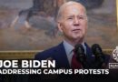 US President Joe Biden addresses the campus protests