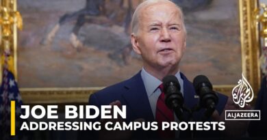 US President Joe Biden addresses the campus protests