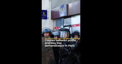 Clashes between police and May Day demonstrators in Paris | #ajshorts