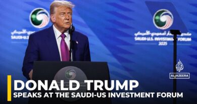 Donald Trump speaks at the Saudi-US Investment Forum during Riyadh visit