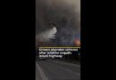 Drivers abandon vehicles after wildfire engulfs Israeli highway | AJ #shorts
