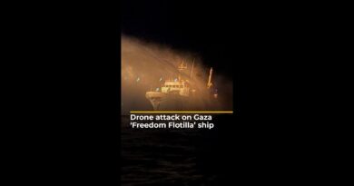 Drone attack on Gaza ‘Freedom Flotilla’ ship | AJ #shorts