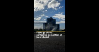 Footage shows controlled demolition of iconic hotel | AJ #shorts