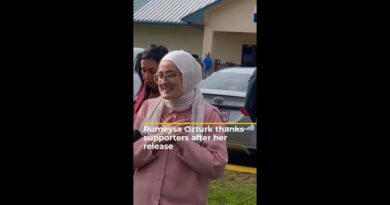 Freed Turkish student Rumeysa Ozturk thanks supporters after her release | AJ #shorts