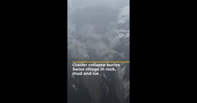 Glacier collapse buries Swiss village | AJ#shorts
