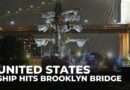 Mexican navy training ship crashes into New York’s Brooklyn Bridge, injuring 19 people