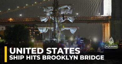 Mexican navy training ship crashes into New York’s Brooklyn Bridge, injuring 19 people