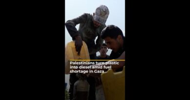 Palestinians turn plastic into diesel amid fuel shortage in Gaza | AJ#shorts