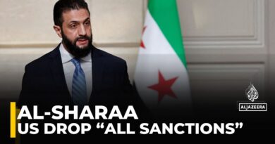 Syrian President Ahmed al-Sharaa gives a televised speech