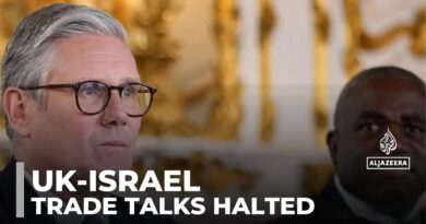 UK government suspends free trade talks with Israel over Gaza war