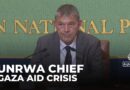 UNRWA chief Philippe Lazzarini addresses the Gaza aid distrubution