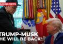 US President Donald Trump and Elon Musk attend a press conference at the White House