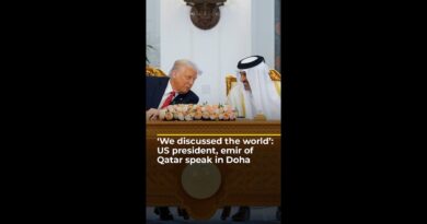 ‘We discussed the world’: US president, emir of Qatar speak in Doha | AJ #shorts
