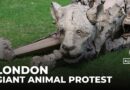 Climate protest hits London with giant puppet animals