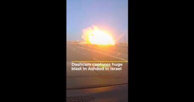 Dashcam captures huge blast in Ashdod in Israel | AJ #shorts