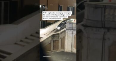 Driver Takes Wrong Turn Down the Spanish Steps in Rome