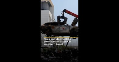 Fires and destruction after Iranian attack in southern Israel | AJ#shorts