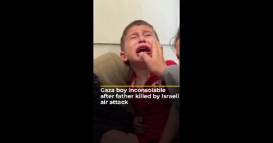 Gaza boy inconsolable after father killed by Israeli air attack | AJ#shorts