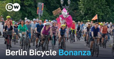 Hundreds of thousands of cyclists took to the streets of the German capital to demonstrate | DW News