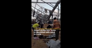 Israeli strike hits tents in so-called safe zone in Gaza | AJ #shorts