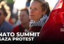 NATO summit demonstration: Protesters accuse alliance of being complicit in Gaza