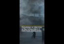 Palestinian on bike tries to flee falling debris in Gaza from Israeli strike | AJ #shorts