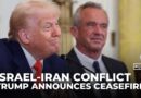 Trump claims ceasefire reached between Israel and Iran