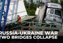 Two bridges collapsed on a train in western Russia’s Bryansk region