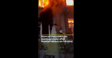 Woman rescued from burning house after Russian attack on Ukraine | #ajshorts