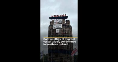 Bonfire effigy of migrant vessel widely condemned in Northern Ireland | AJ #shorts