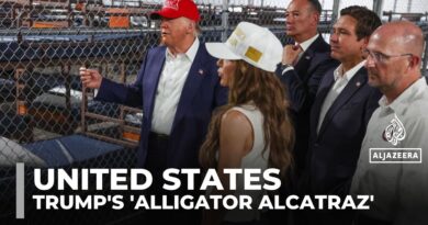 ‘Cops in the form of alligators’: Trump visits Florida’s Alligator Alcatraz