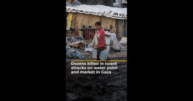 Dozens killed in Israeli attacks on water point and market in Gaza | AJ#shorts