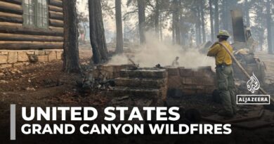 Historic Grand Canyon lodge burns to ashes in wildfire at US national park